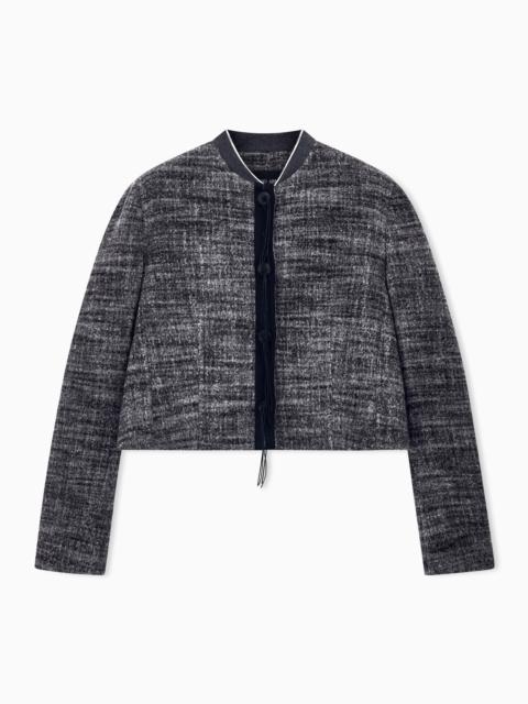 GIORGIO ARMANI BLAZER SLIM TEXTURED LLAMA WOOL HORN BUTTONS