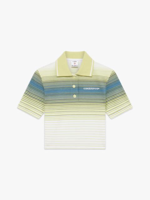 CASABLANCA Bourgeois Striped Short Sleeve Polo Shirt | Casablanca Paris