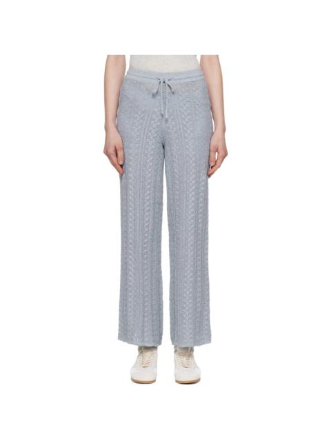 Holzweiler Blue Kelp Crochet Trousers
