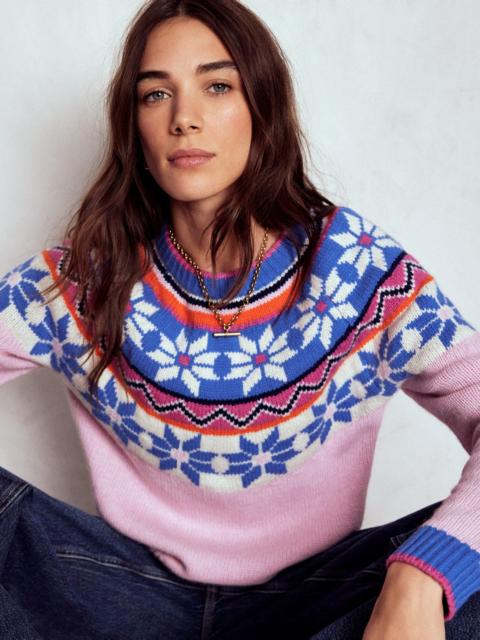 BODEN Eleanor Fair Isle Sweater-Meadowsweet Pink