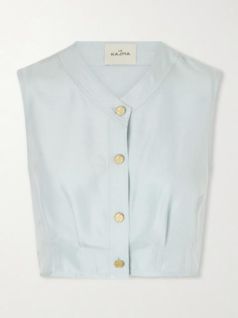 LE KASHA Haima V Neck Silk Top