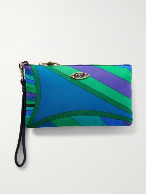 PUCCI Printed shell clutch Blue