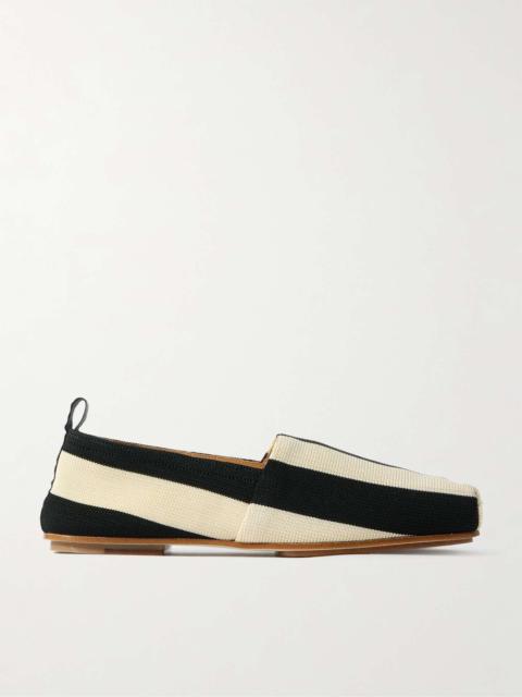 JACQUEMUS The Carré striped knitted flats Black
