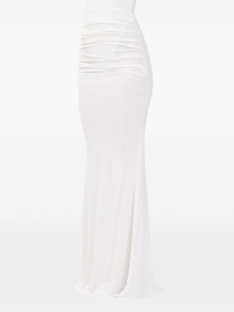 ELISABETTA FRANCHI long ivory ruffled skirt