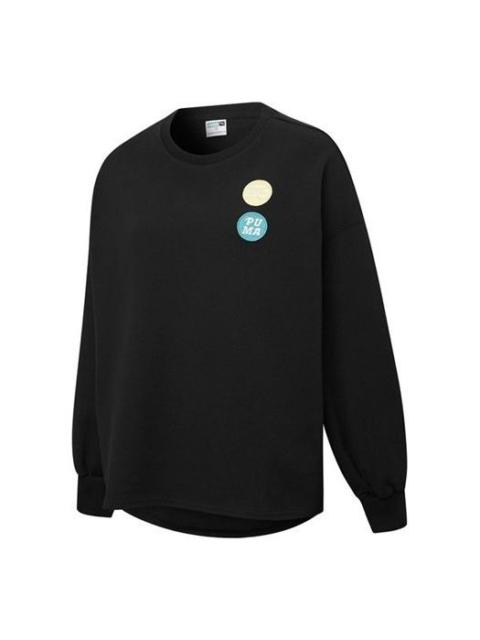 PUMA (WMNS) PUMA Embroidery Logo Round-neck SweatshirtBlack 536095-01