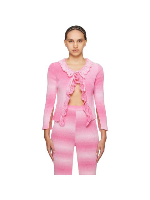 MSGM Pink Self-Tie Cardigan