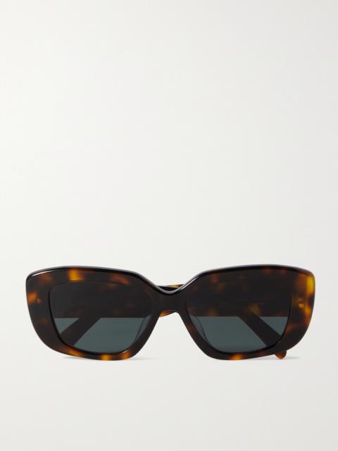 CELINE Triomphe Rectangular-frame Tortoiseshell Acetate Sunglasses