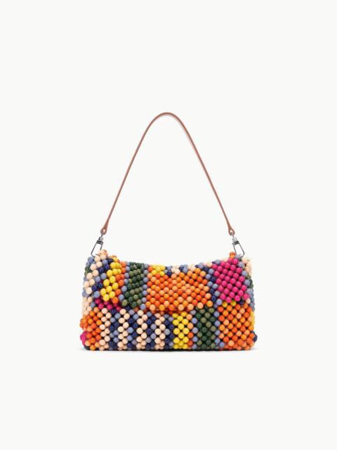 STAUD TIMMY BEADED SHOULDER BAG MULTI BAYADERE STRIPE