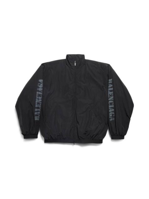 Men's Stencil Type Tracksuit Jacket in Black