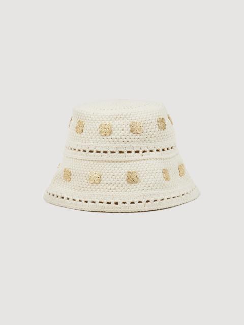 Sandro Crochet hat with sequins
