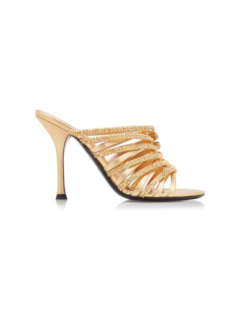 Valentino Valentino Garavani Rockstud Strappy Metallic Leather Sandals gold