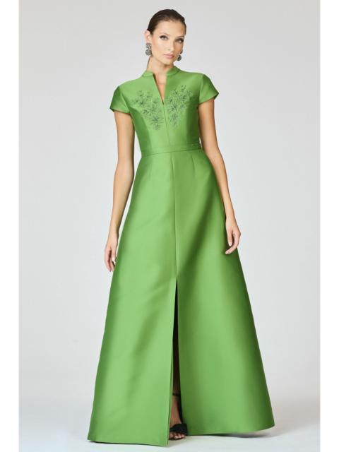 SACHIN & BABI EMBELLISHED MARNI GOWN - TSAVORITE