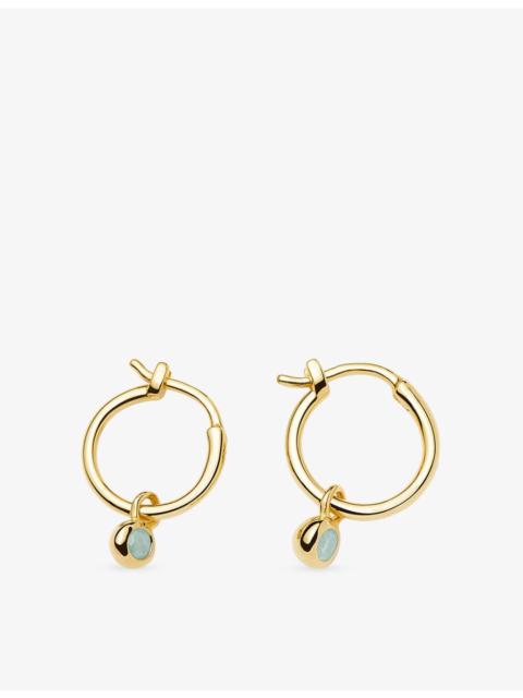 MISSOMA March Birthstone Mini Charm 18ct Yellow Gold Plated Brass And Aquamarine Hoop Earrings