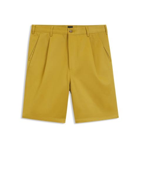 BOSS RELAXED-FIT SHORTS IN COTTON TWILL