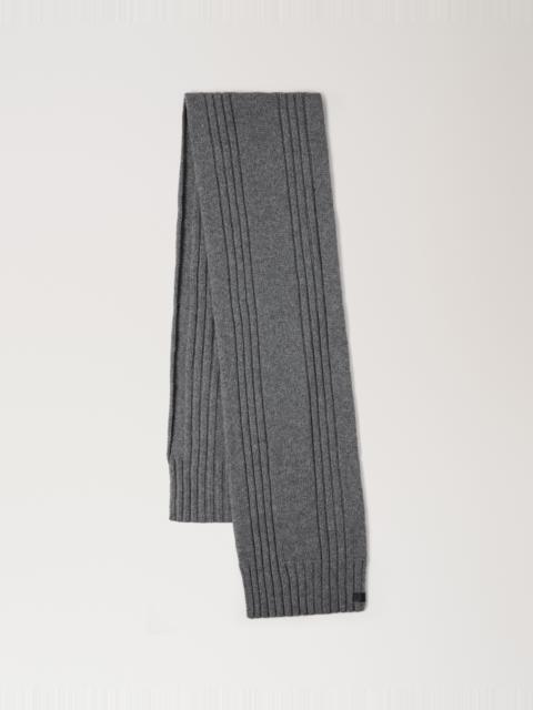 Mulberry Ribbed Knit Scarf Foggy Grey Merino Wool