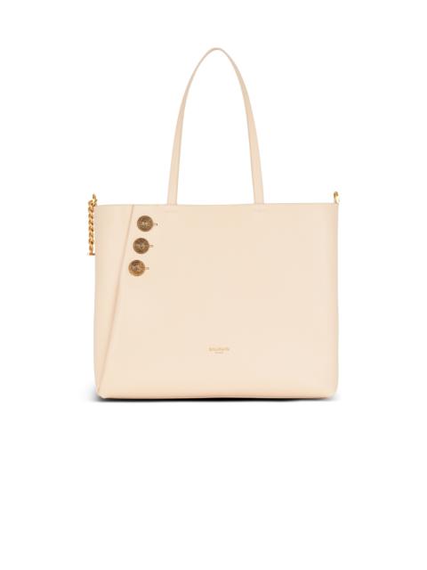 Balmain Emblème grained leather tote bag | REVERSIBLE
