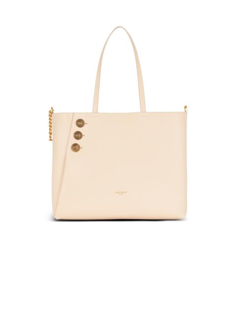 Balmain Emblème grained leather tote bag