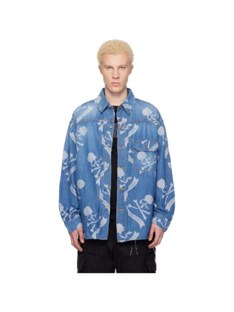 MASTERMIND WORLD Blue MW Long Sleeve Denim Shirt
