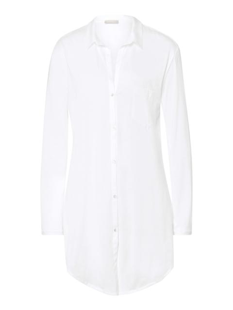 HANRO Cotton Deluxe Button Front Cotton Sleep Shirt