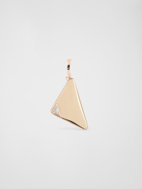 Prada Eternal Gold single pendant earring in yellow gold and laboratory-grown diamonds