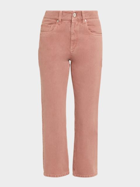 Brunello Cucinelli Cotton Bull Retro Straight-Leg Ankle Pants