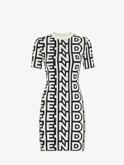 FENDI Two-tone Fendi Roma Capsule knit dress