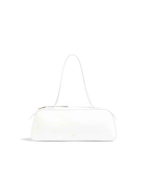 Simona Crackled Patent Leather Shoulder Bag white