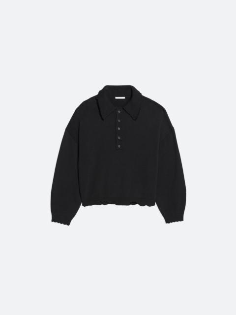 Helmut Lang DISTRESSED POLO SWEATER