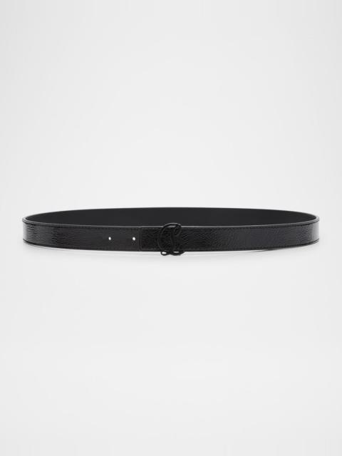 Christian Louboutin Loubi54 Reversible Belt in Patent and Smooth Leather