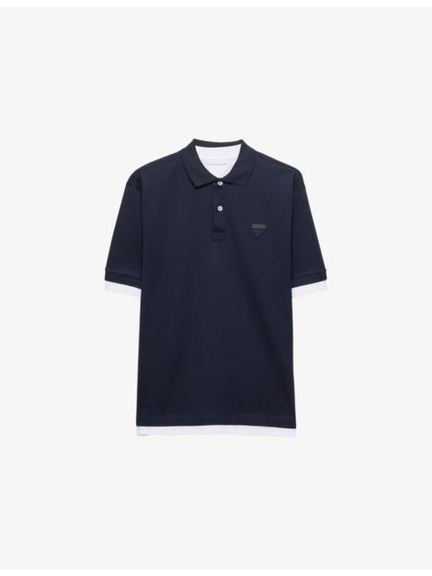 Prada Logo-Embroidered Cotton Polo Shirt