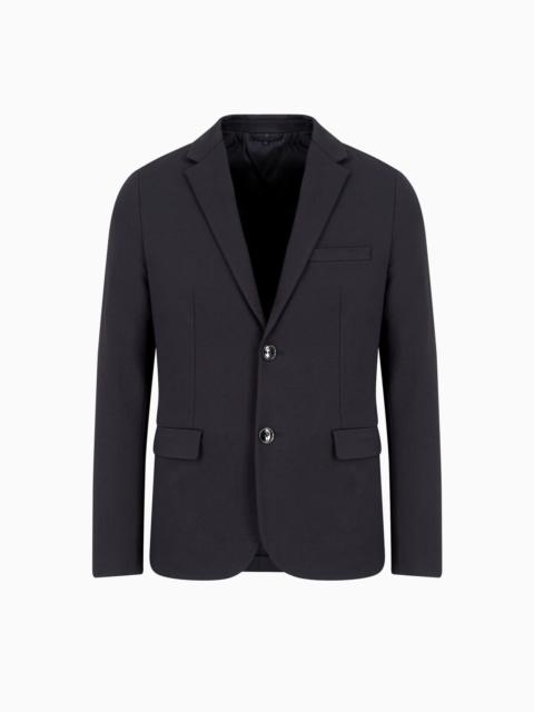 EMPORIO ARMANI Stitched-jersey single-breasted jacket