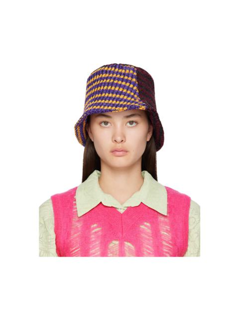 Andersson Bell Burgundy & Purple Contrast Knit Bucket Hat