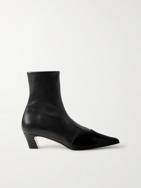 KHAITE Nevada Patent-trimmed Leather Ankle Boots