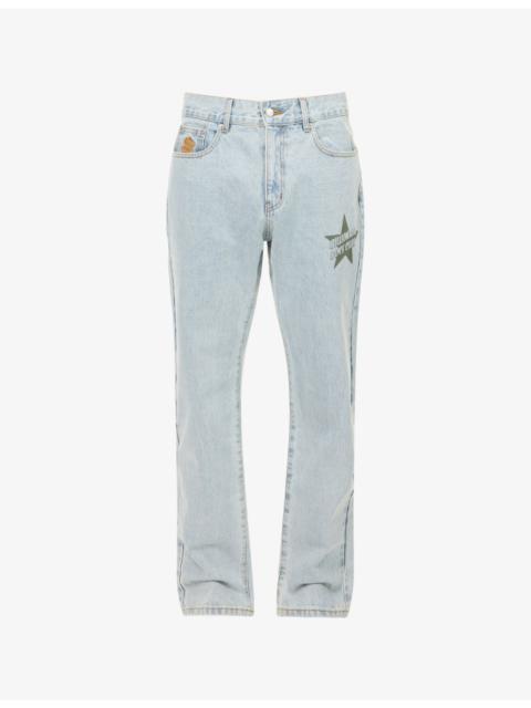BILLIONAIRE BOYS CLUB Souvenir Graphic-Print Straight-Leg Denim Jeans