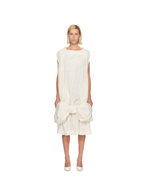 Simone Rocha Off-White Bow Hem Egg Midi Dress