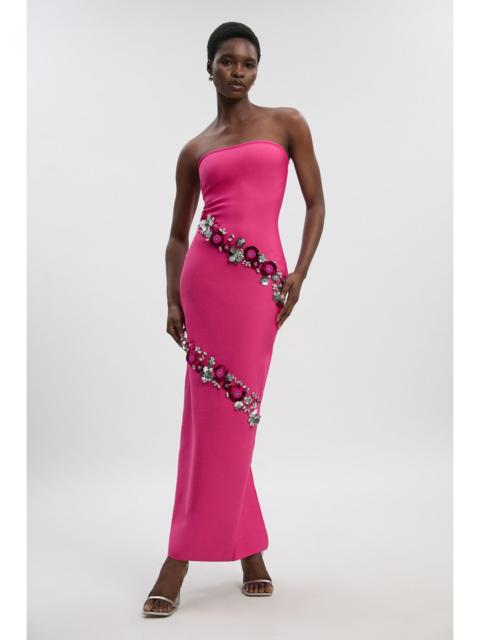 KAREN MILLEN Embellished Figure Form Bandeau Maxi Dress