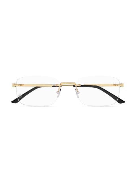 Cartier Men's Signature C 55MM 24K-Gold-Plated Titanium Optical Glasses - Gold