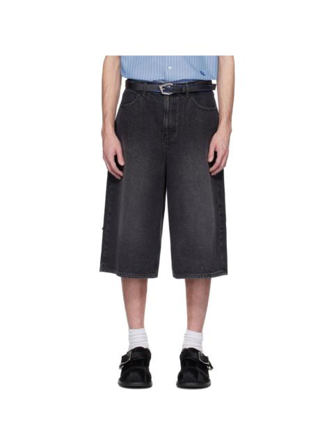 ADER error Black Sig; TRS Tag 01 Denim Shorts