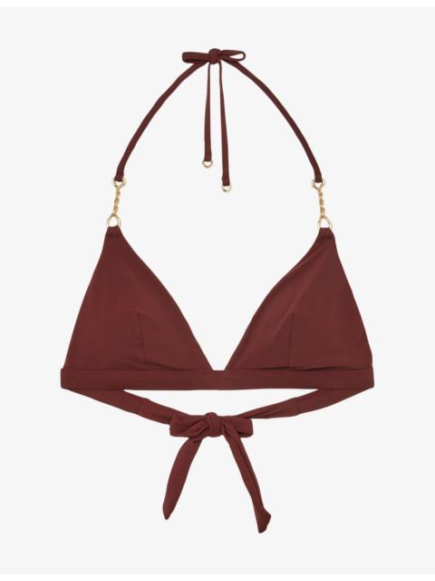 REISS Johannah Triangle Stretch-Woven Bikini Top