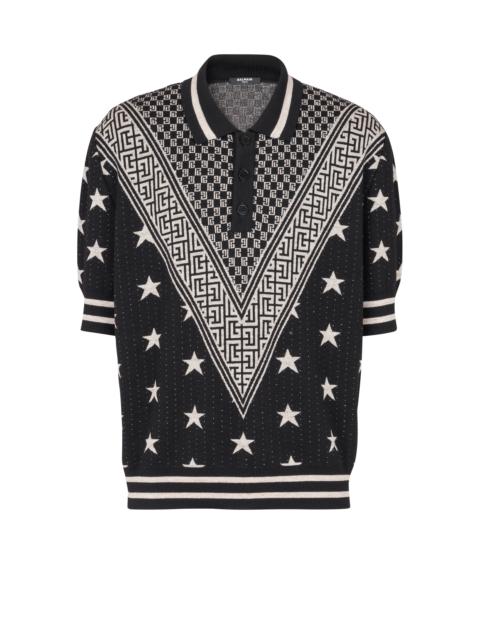 Balmain Monogram stars polo shirt