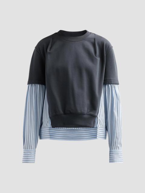 3.1 Phillip Lim Women's Striped Mixed-Media Cotton Top - Midnight Sky Multi