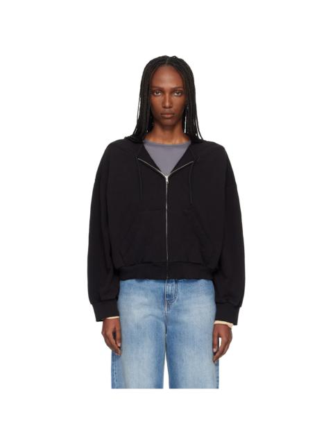 MM6 Maison Margiela Black Unbrushed Cotton Sweatshirt