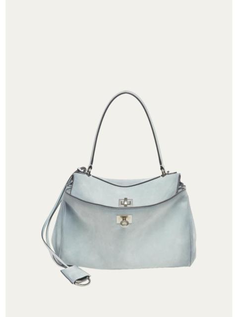 BALENCIAGA Rodeo Small Suede Top-Handle Bag