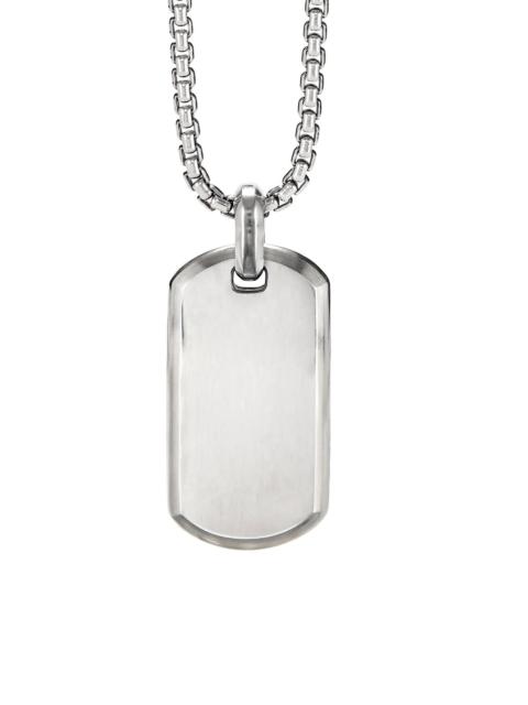DAVID YURMAN Men's Chevron Tag in Sterling Silver, 35mm - Silver