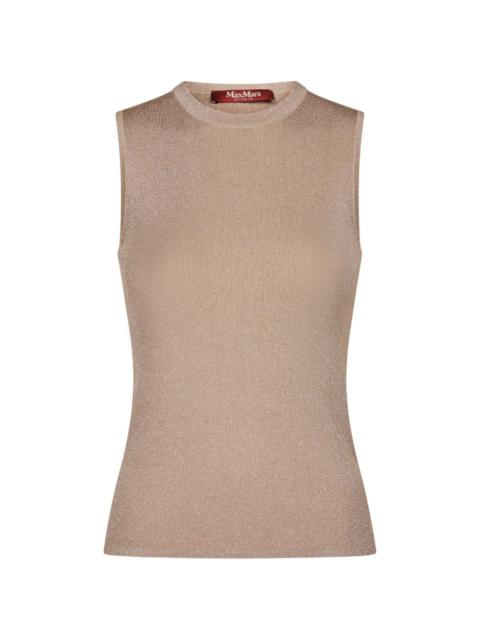 Max Mara metallic-thread ribbed top