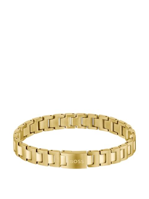 BOSS GOLD-TONE CUFF WITH LOGO CLASP