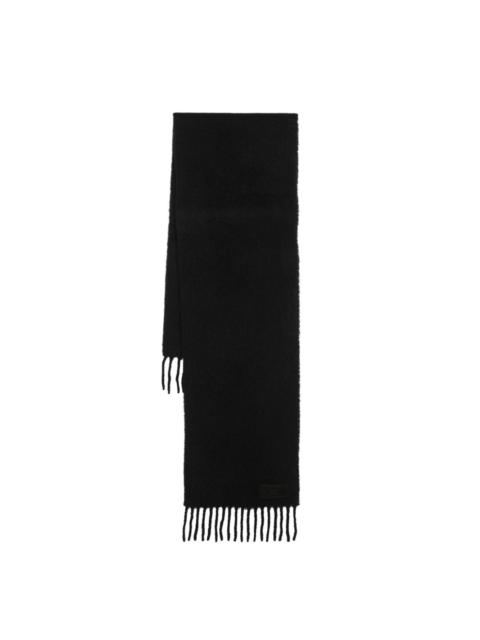 logo-patch fringed scarf