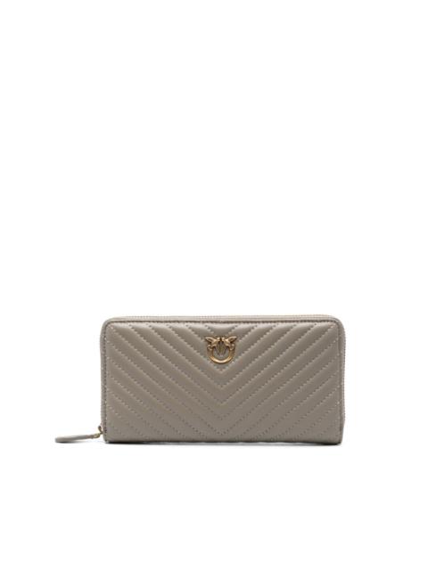 PINKO Ryder chevron leather wallet