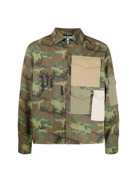 Palm Angels camouflage print pocket shirt