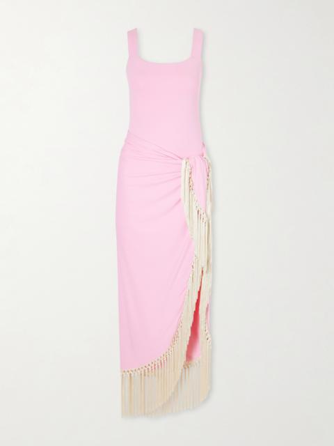 Taller Marmo Lido Fringed Swimsuit And Pareo Set